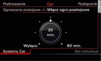 Wyświetlacz MMI: natychmiastowe włączanie/wyłączanie ogrzewania postojowego